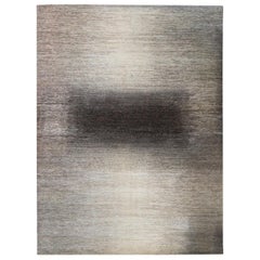 Large Contemporary Soft and Charcoal Gray Gabbeh Persian Wool Rug 110959