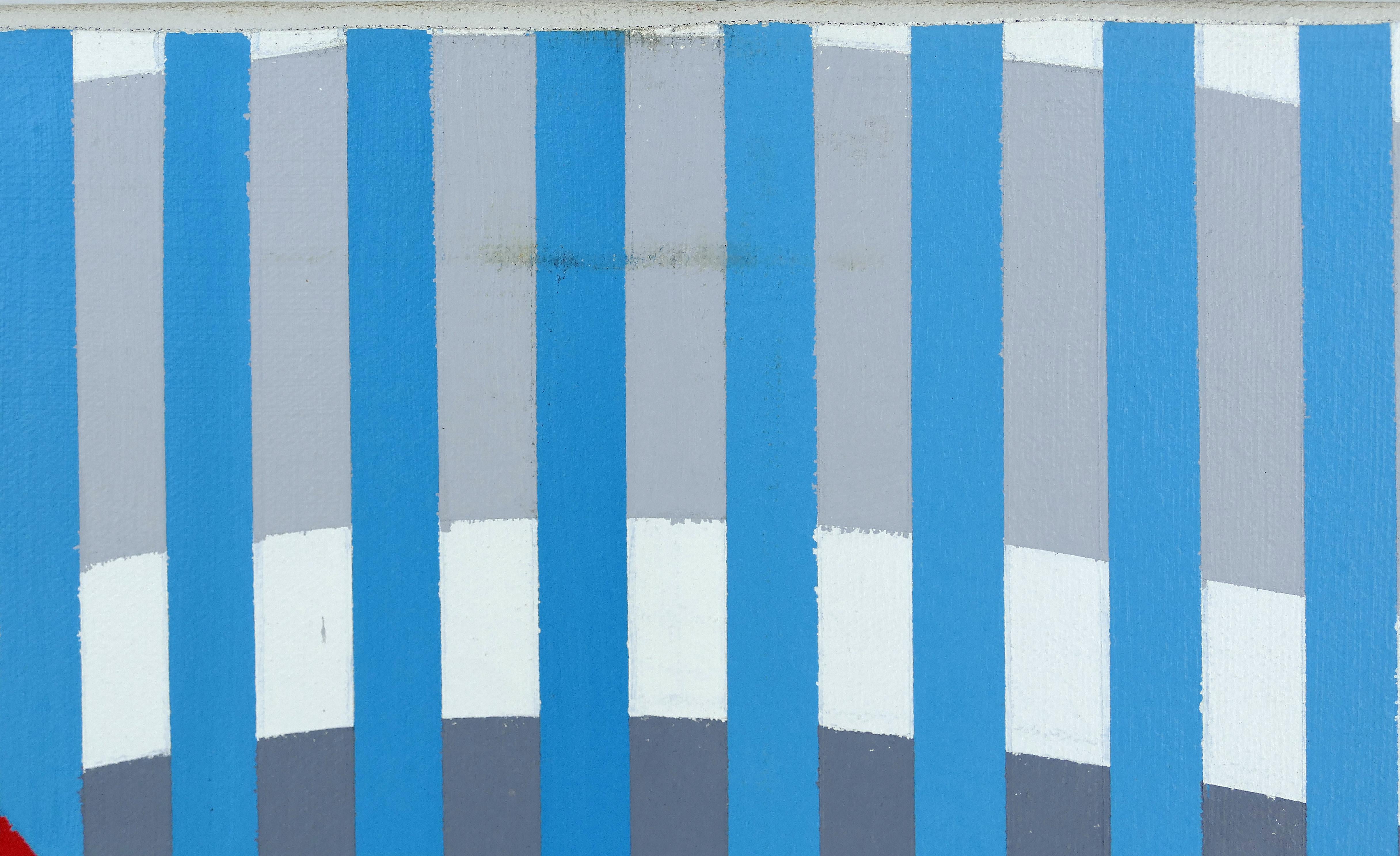 Große Gabe Silverman 1980er Jahre abstrakte Op-Art-Gemälde (Ende des 20. Jahrhunderts)