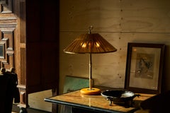 Large 'Faux Bamboo' Table Lamp in Brass and Resin 1970s