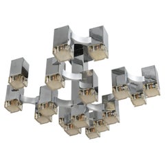 Großer Gaetano Sciolari "Cubic" Kronleuchter Flush Mounth