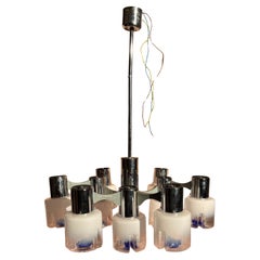Large Gaetano Scolari blue chandelier