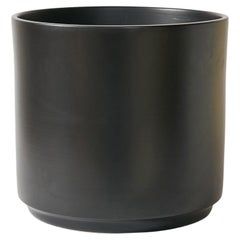 Large Gainey Planter in Satin Black Glaze, California Architectural Pottery