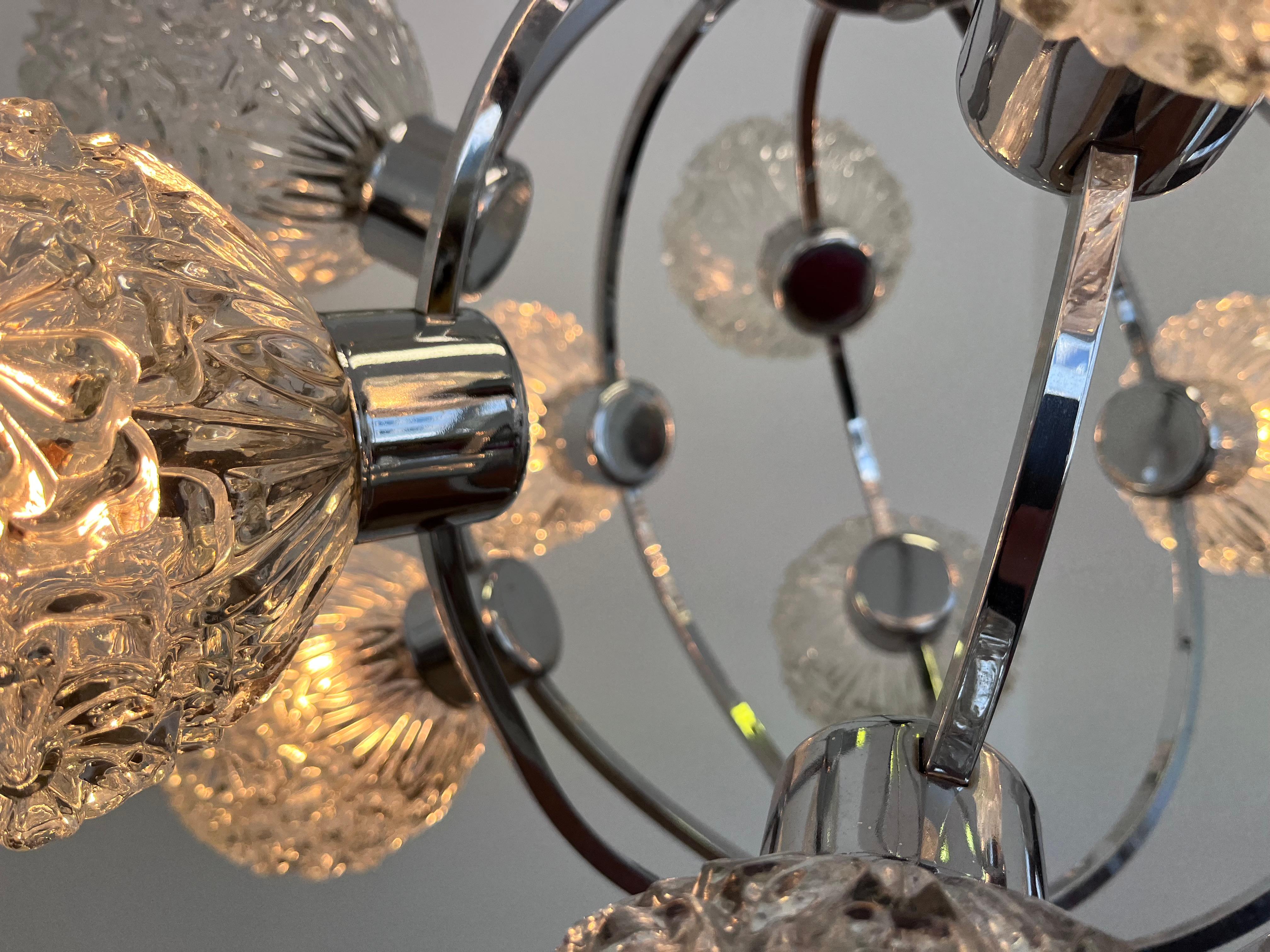 Large Galaxy Space age Sputnik Chandelier by Richard Essig - Germany, 1970s For Sale 3