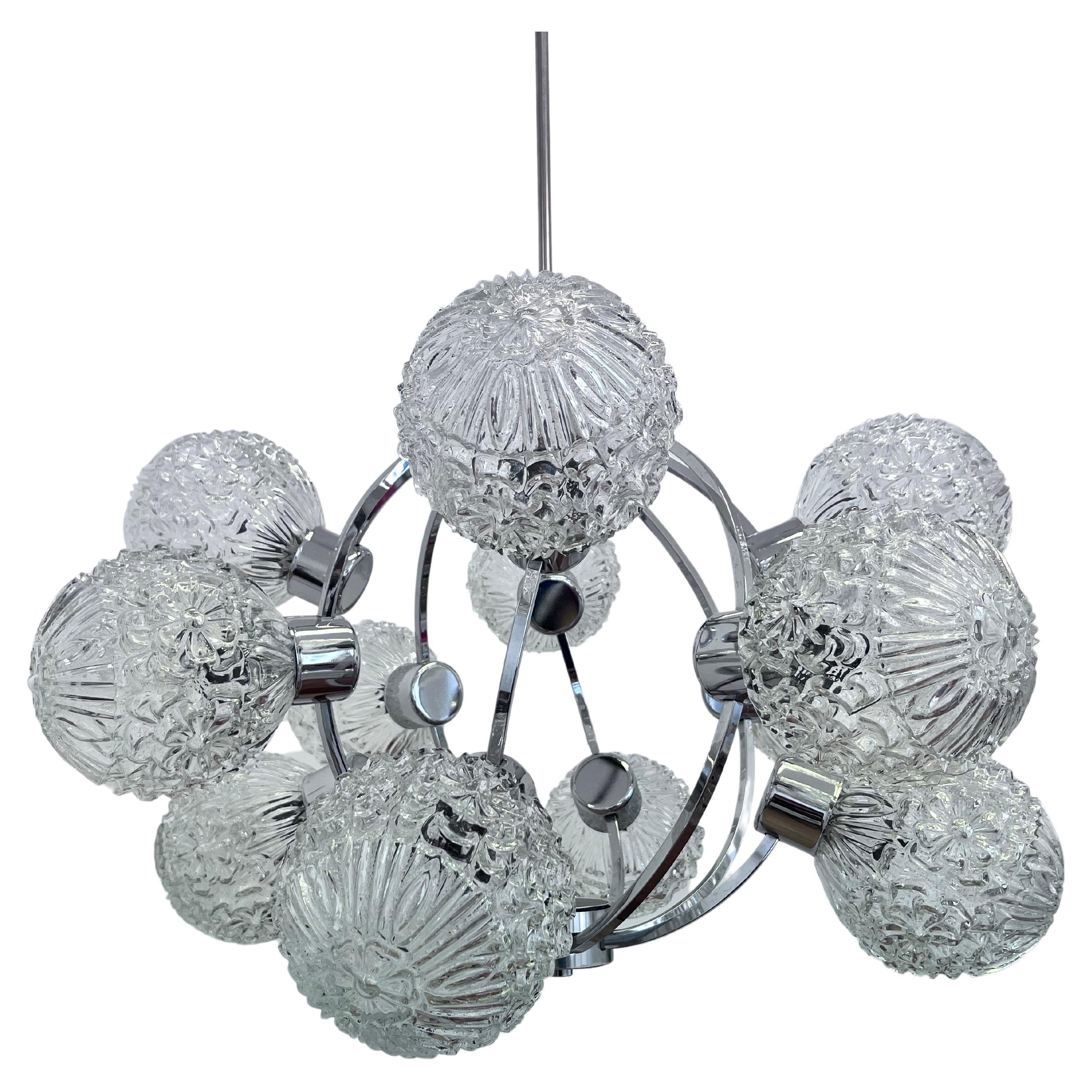 Large Galaxy Space age Sputnik Chandelier by Richard Essig - Germany, 1970s For Sale