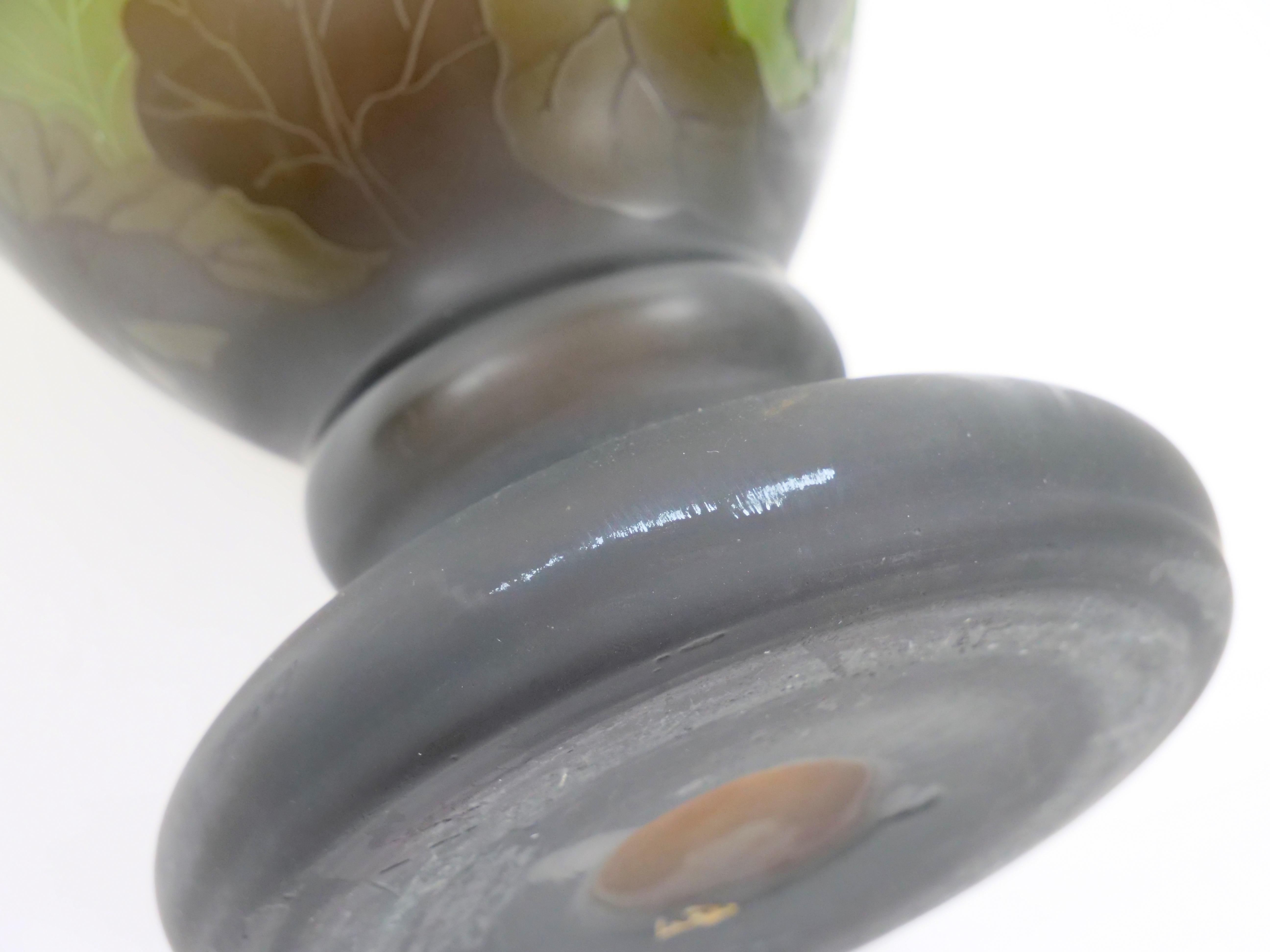 Large Galle Art Nouveau Cameo Glass Vase For Sale 11