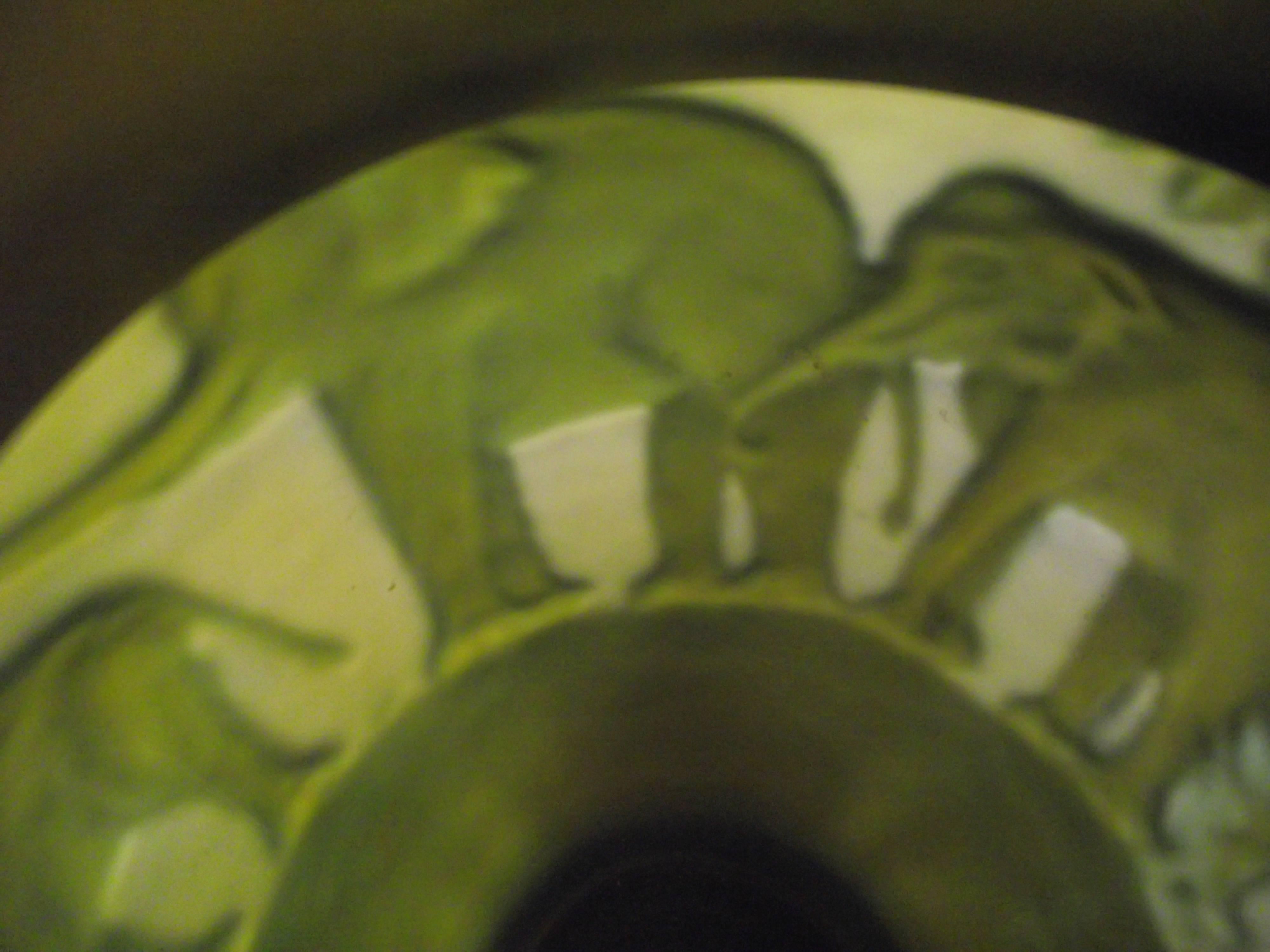 Large Galle Elephant Vase, Cameo Glass Elephant Vase, Signed Galle Vase 2