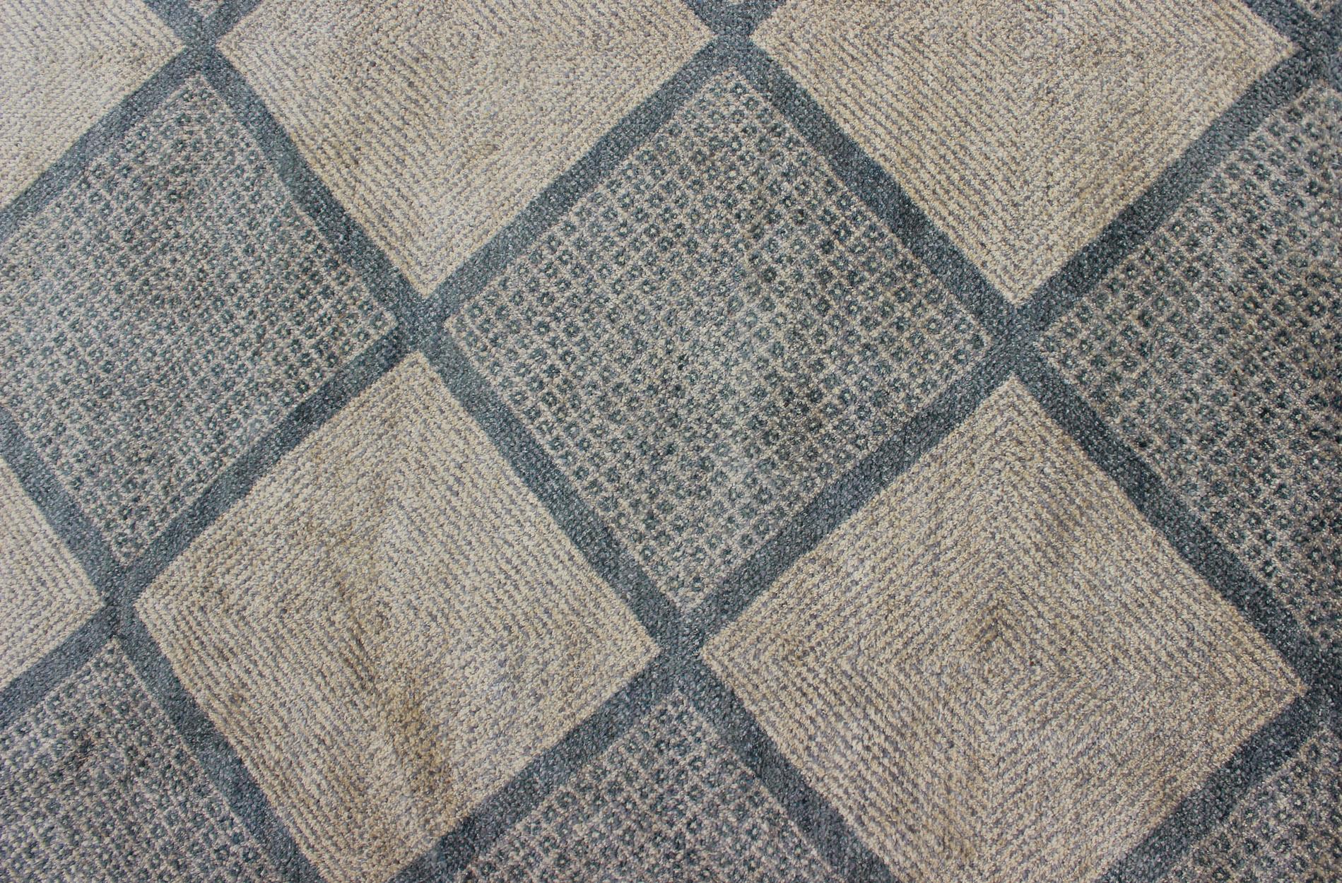 Großer Galerieteppich in modernem Diamantdesign im Zustand „Hervorragend“ im Angebot in Atlanta, GA