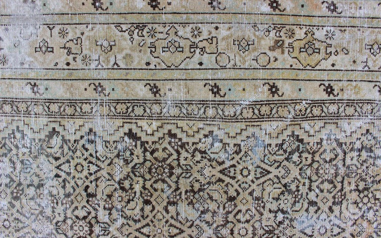 20th Century Large Gallery Persian Malayer Runner with Herati Design in Gray and Earth Tones For Sale