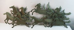 Large Galloping Horse Patinated Wall Sculpture # 2