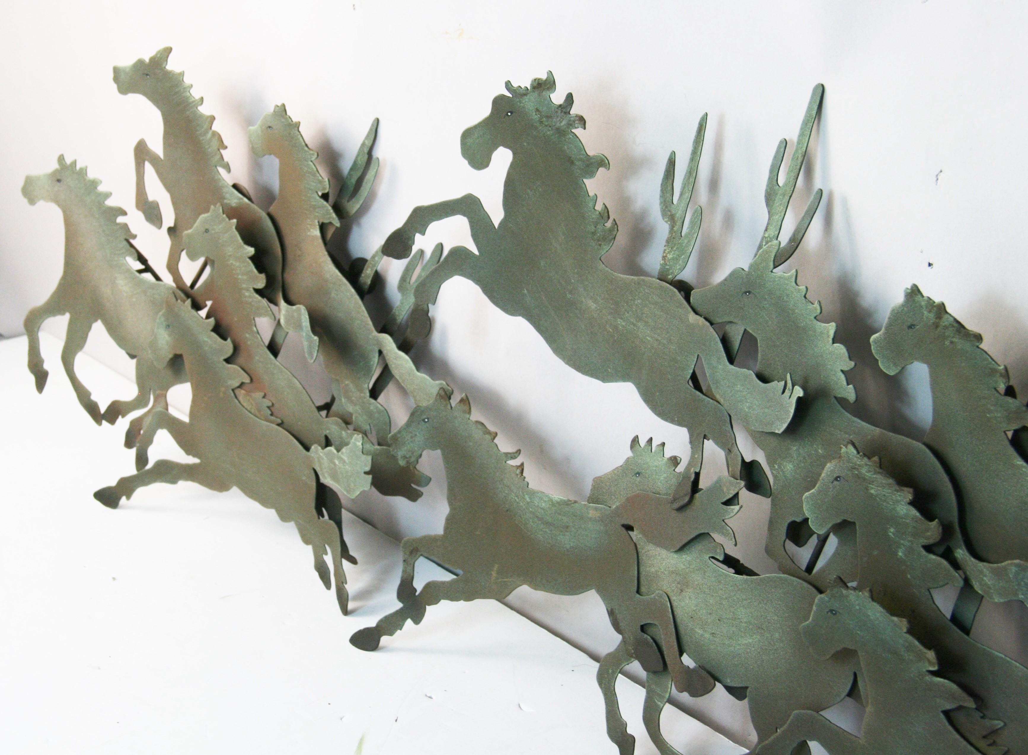 Large Galloping Horse Patinated Wall Sculpture # 2 For Sale 3