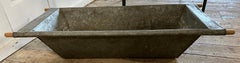 Large Galvanized Iron Troughs with Wood Handles, Sold Singly