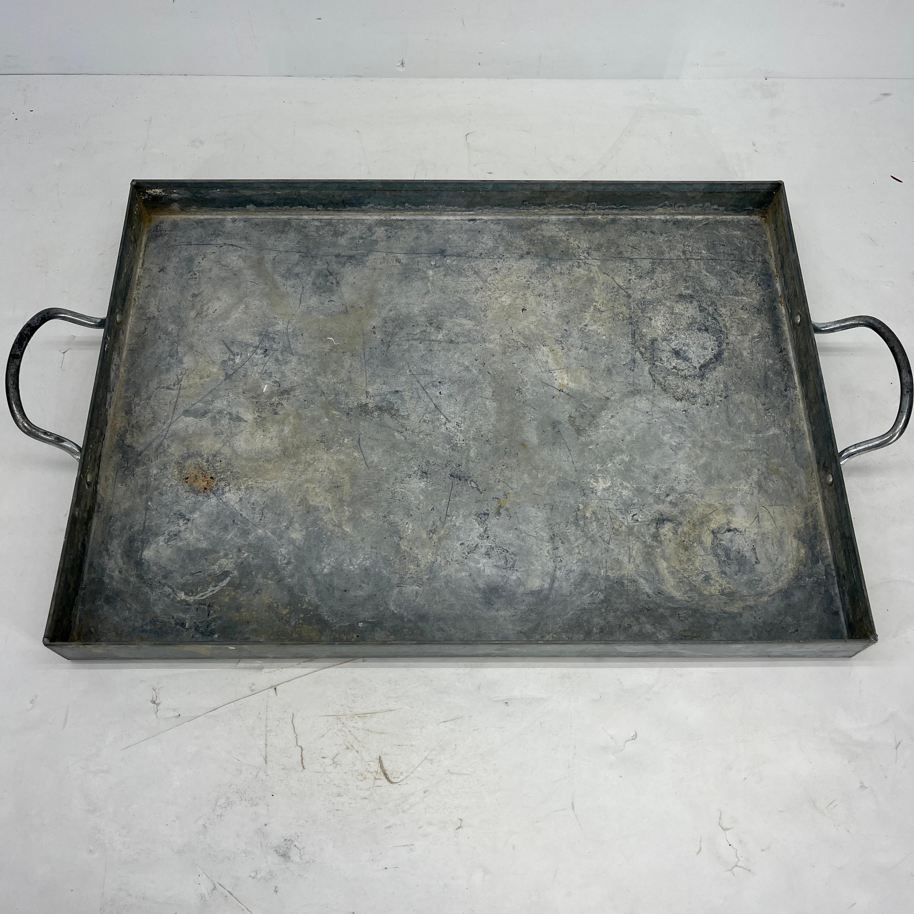 large galvanized tray