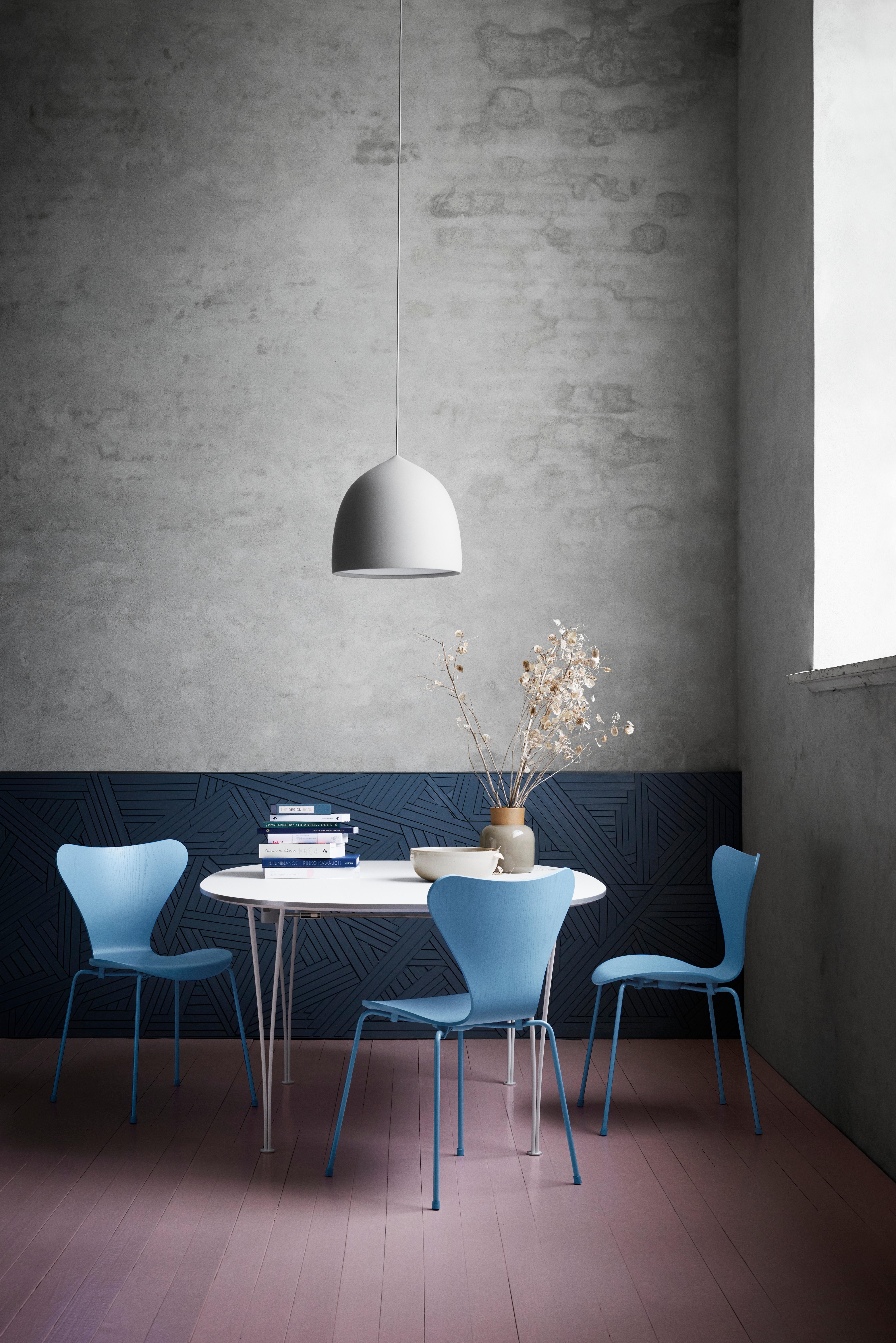 Large GamFratesi 'Suspence P2' Pendant Lamp for Fritz Hansen in Light Gray.

Established in 1872, Fritz Hansen has become synonymous with legendary Danish design. Combining timeless craftsmanship with an emphasis on sustainability, the brand’s