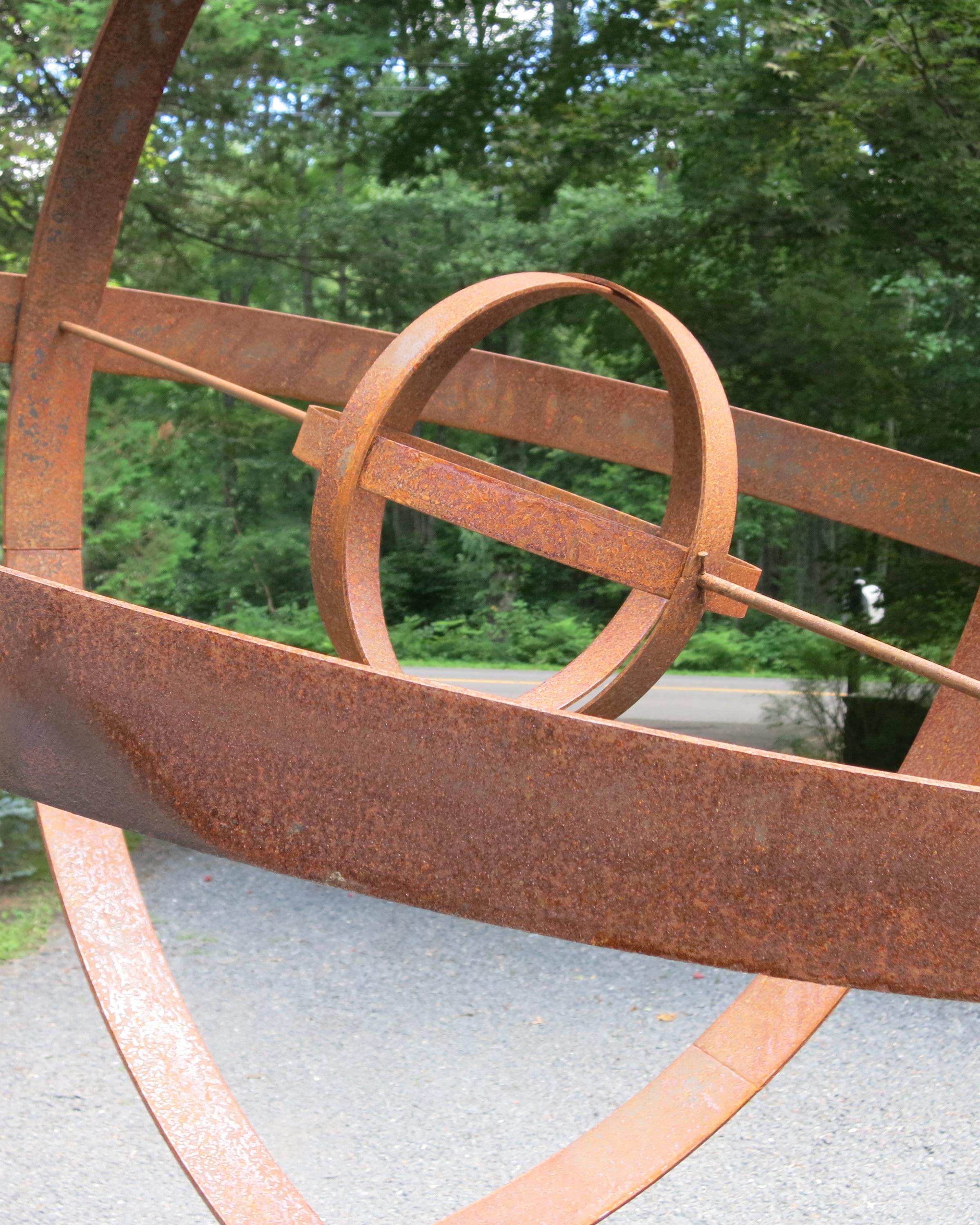 Large Garden Armillary Artisan Made, Garden Sphere In Good Condition In Newtown, CT