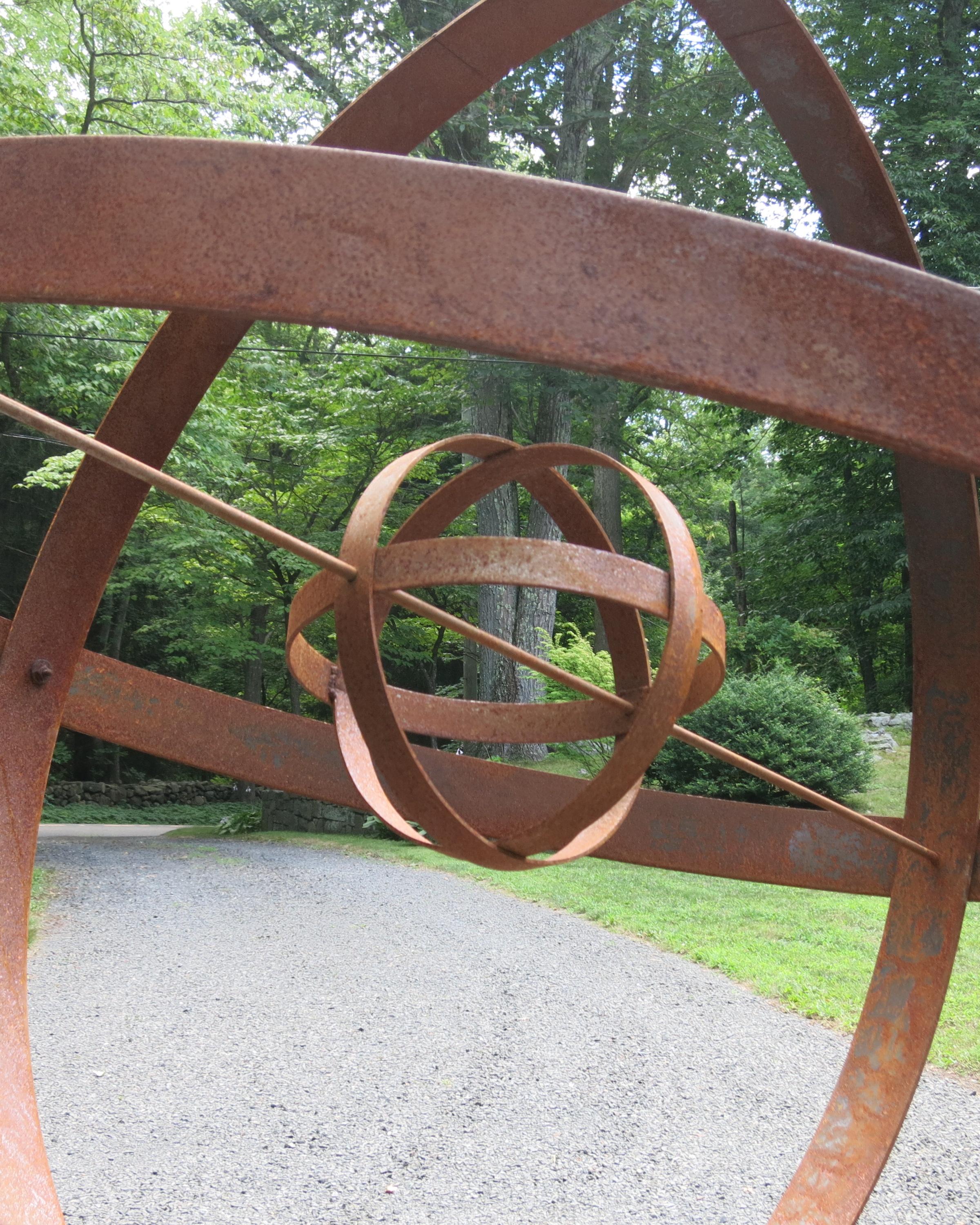Contemporary Large Garden Armillary Artisan Made, Garden Sphere