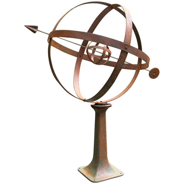 Large Garden Armillary Artisan Made, Garden Sphere at 1stdibs