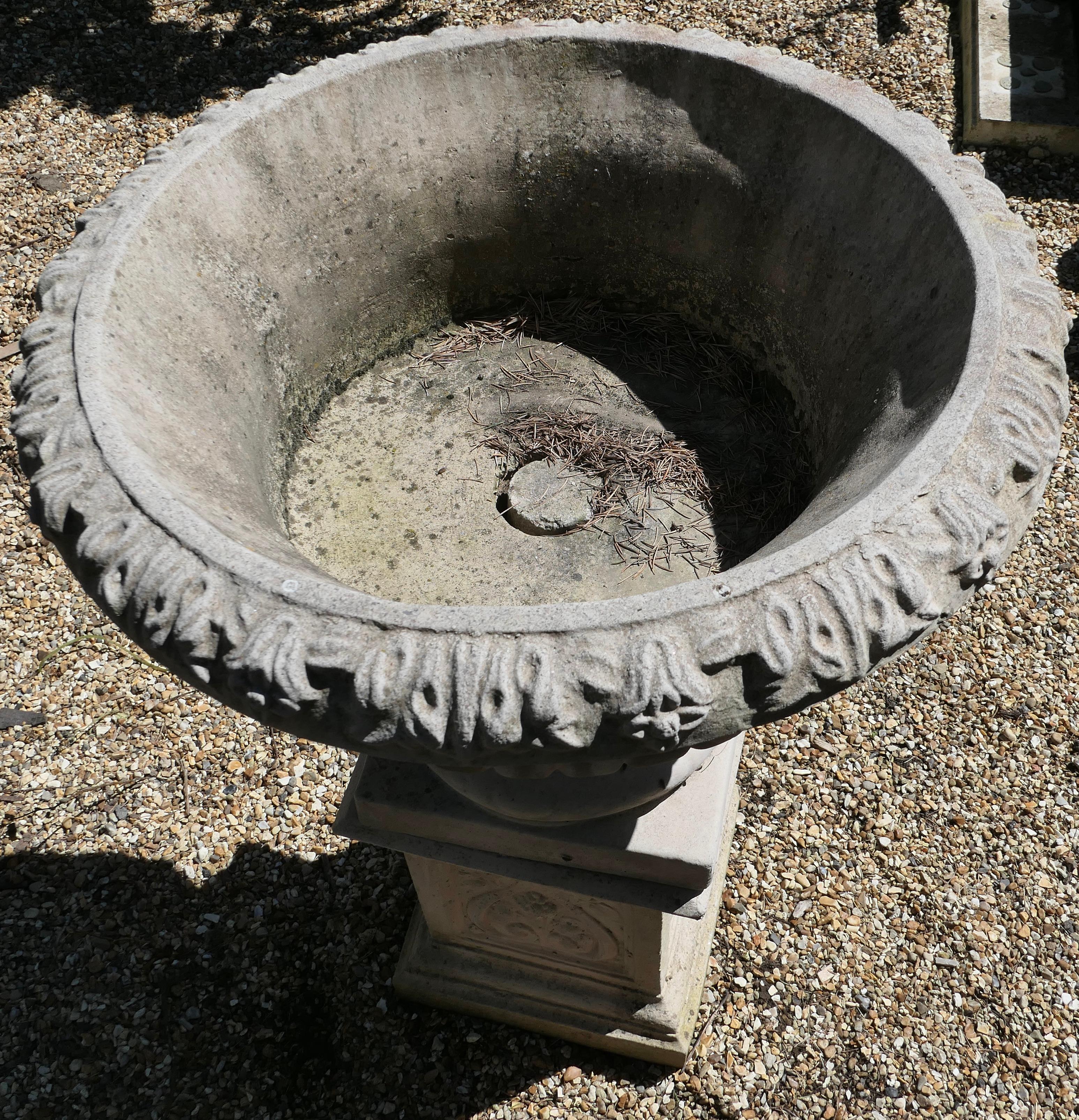 Large Garden Urn or Planter on Plinth     For Sale 1