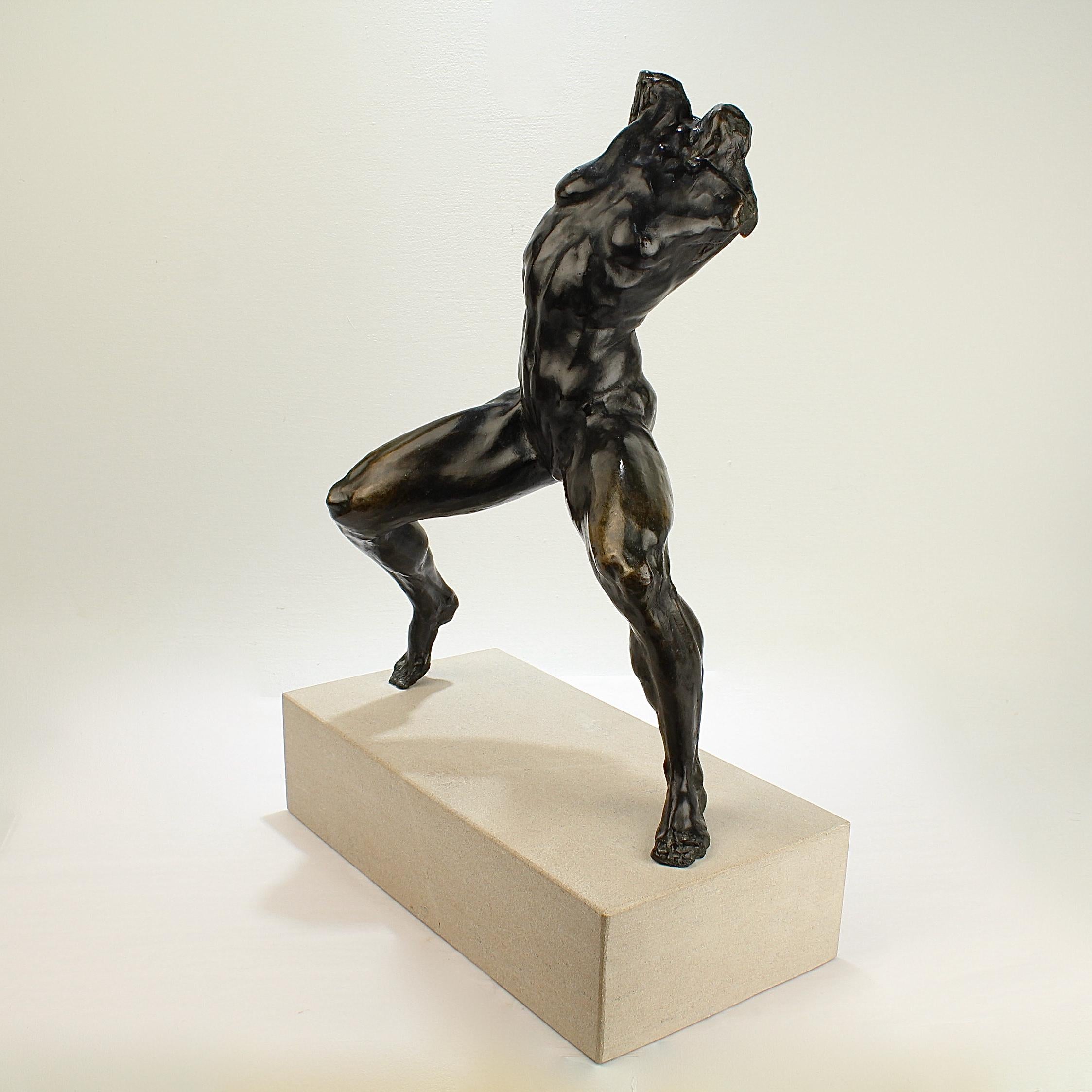 A fine bronze sculpture by Gary Weisman of a female nude.

Gary Weisman is an important living American sculptor active in Philadelphia, PA. His works are held in important public and private collections worldwide. 

Signed to the reverse of the