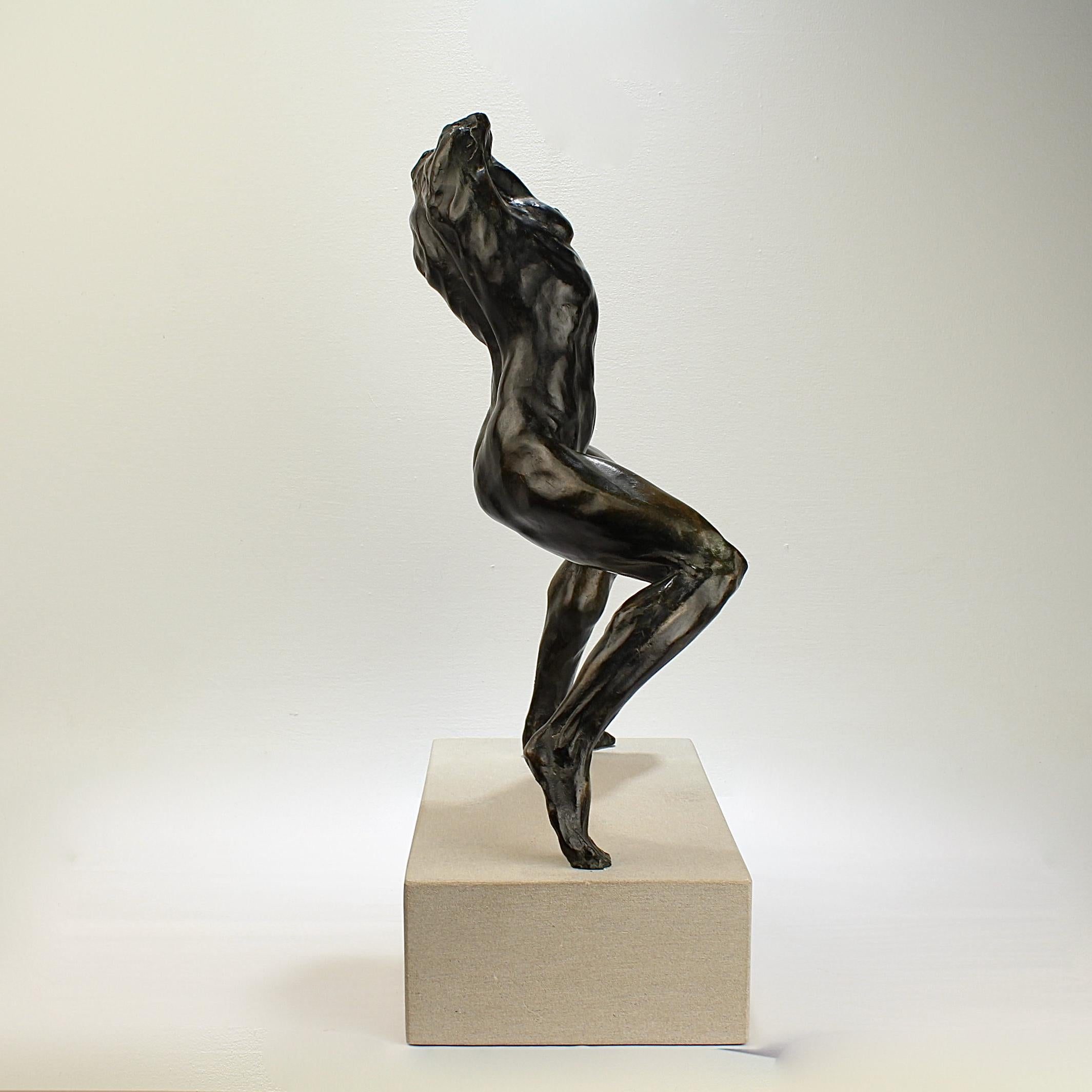 American Large Gary Weisman Bronze Sculpture of a Female Nude