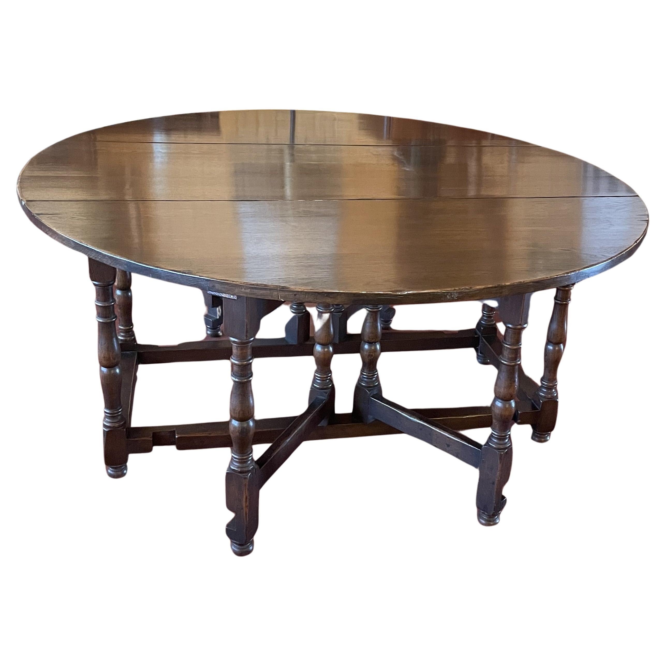 Large Gateleg Table In Oak For Sale