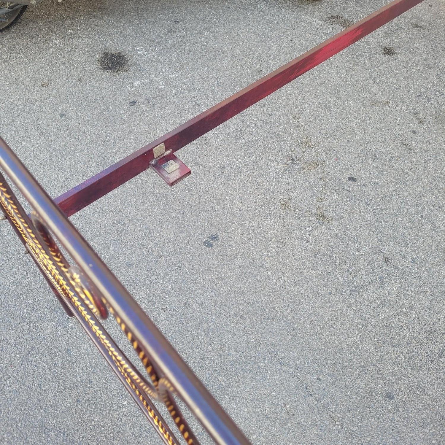 Gran Cama Genovesa De Hierro Pintado, 2 Plazas, Siglo XIX en venta 8