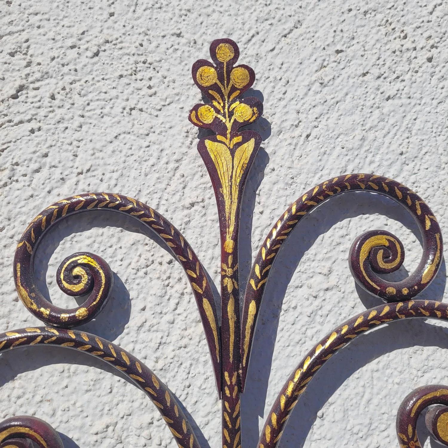 Gran Cama Genovesa De Hierro Pintado, 2 Plazas, Siglo XIX Luis XVI en venta