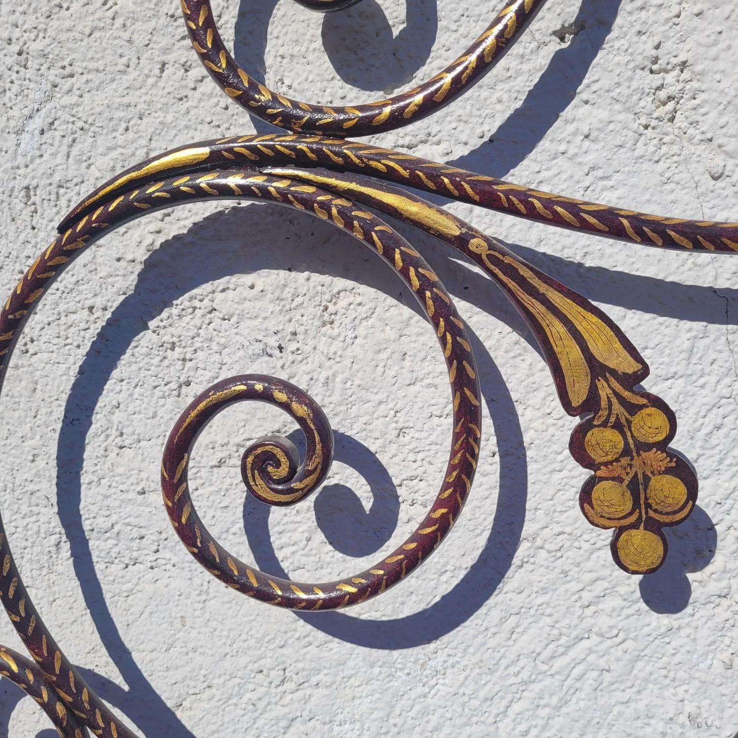 Gran Cama Genovesa De Hierro Pintado, 2 Plazas, Siglo XIX en Bueno estado para la venta en MARSEILLE, FR