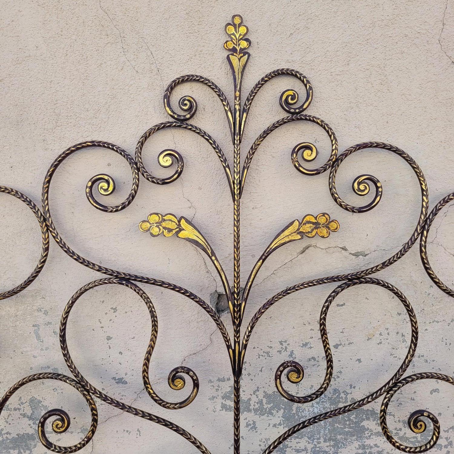 Gran Cama Genovesa De Hierro Pintado, 2 Plazas, Siglo XIX siglo XIX en venta