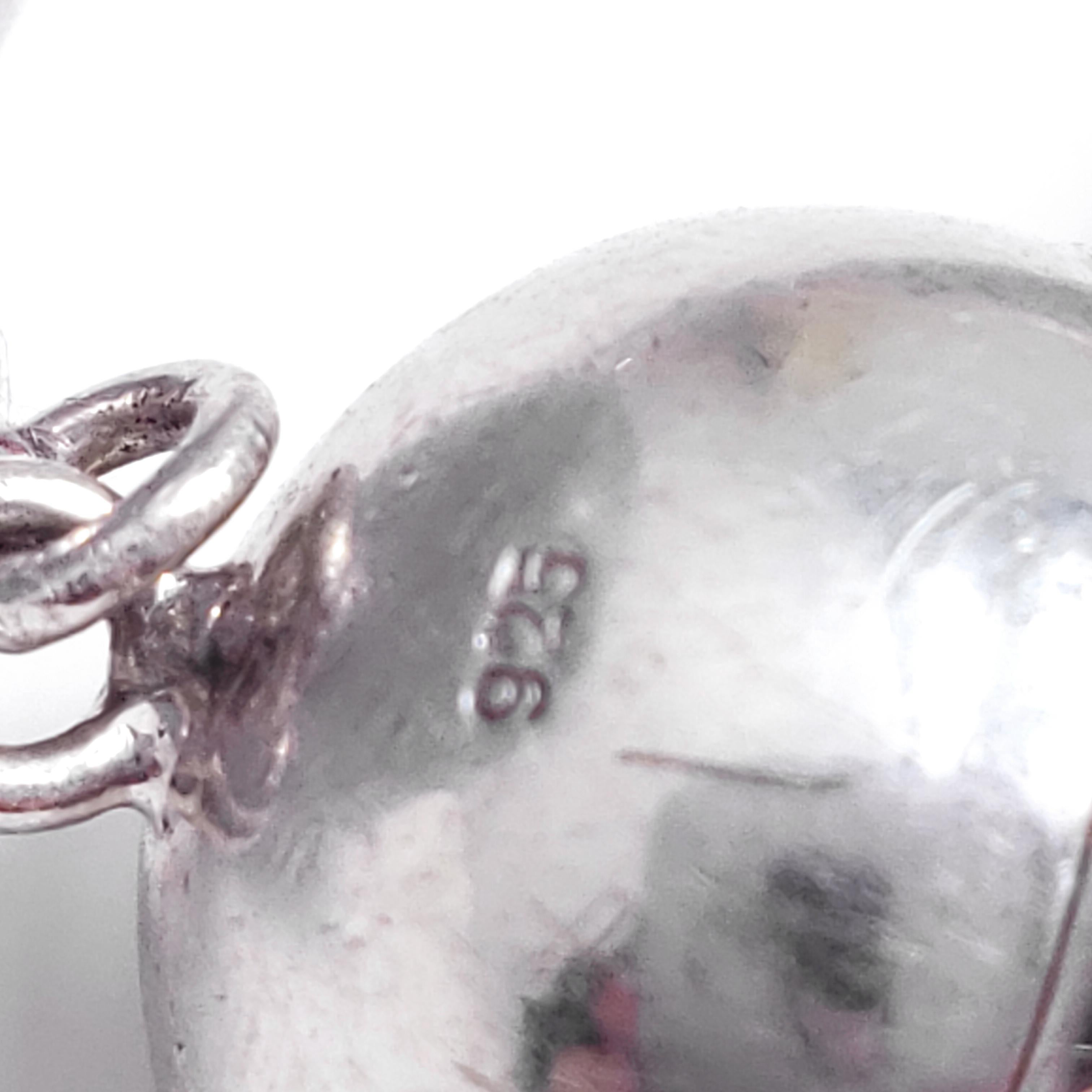 Große echte 20 mm große Amethyst-Perlenkette mit Sterlingsilber-Perlen, 18,5