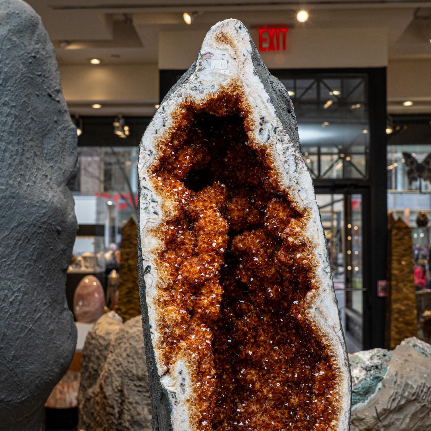 Large Genuine Citrine Crystal Clustered Geode from Brazil (145.5 lbs) In New Condition For Sale In New York, NY