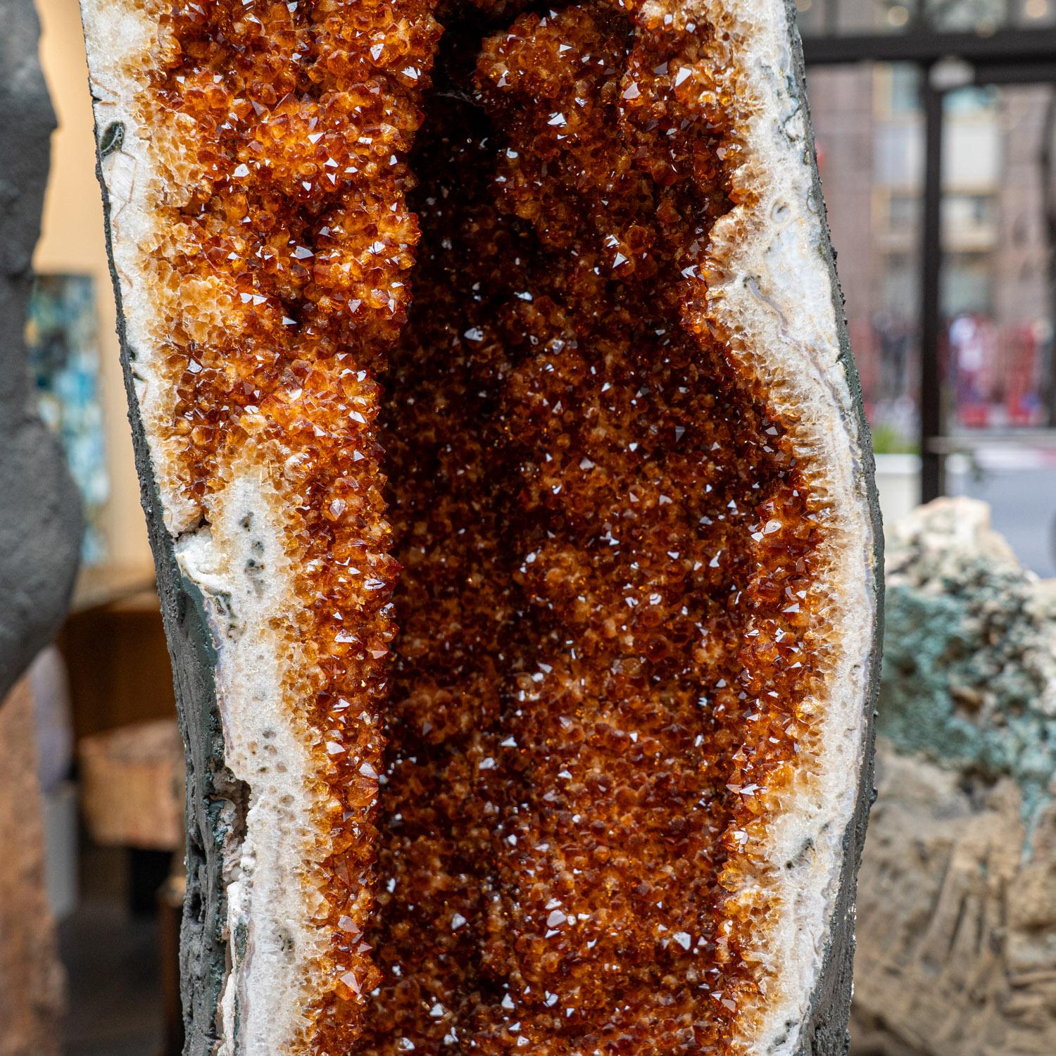 Amethyst Large Genuine Citrine Crystal Clustered Geode from Brazil (145.5 lbs) For Sale