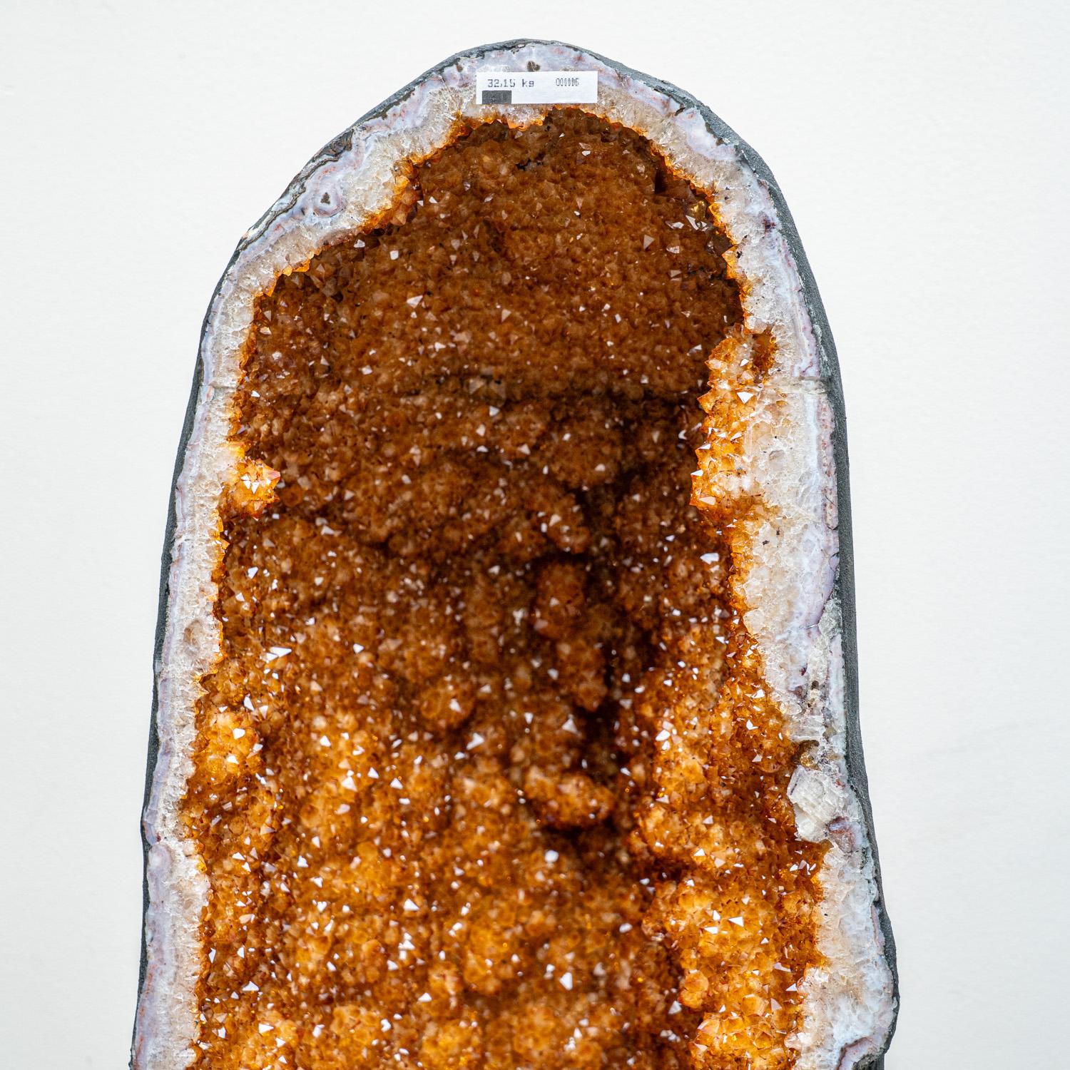 Brasiliano Geode a grappolo di cristallo citrino autentico di grandi dimensioni proveniente dal Brasile (93 libbre) in vendita