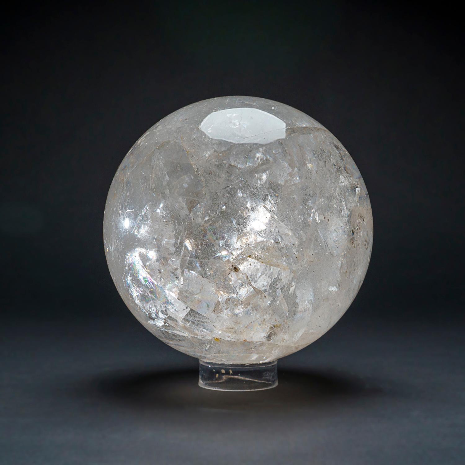 Brazilian Large Genuine Polished Clear Quartz Sphere from Brazil (10 lbs) For Sale
