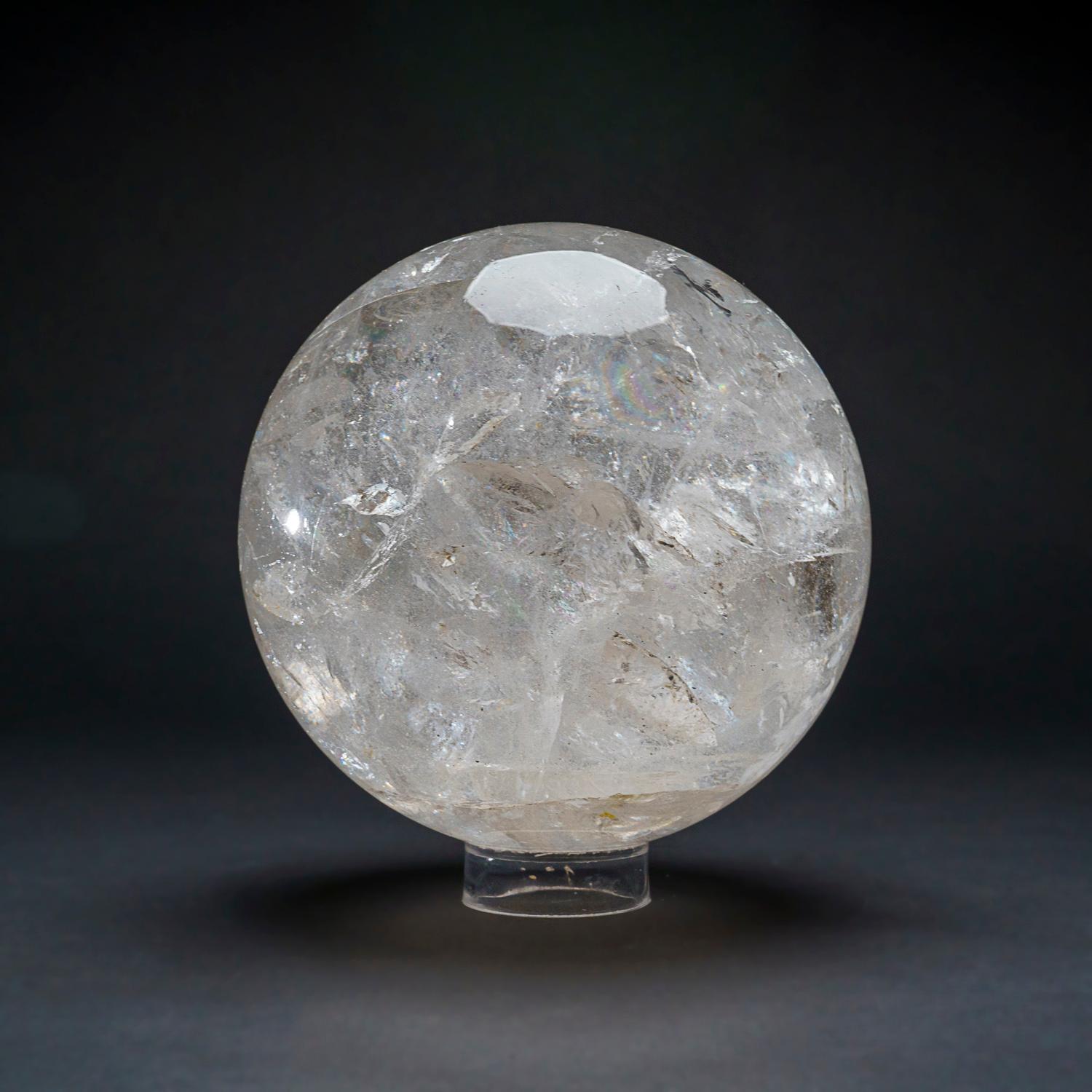 Large Genuine Polished Clear Quartz Sphere from Brazil (10 lbs) In New Condition For Sale In New York, NY