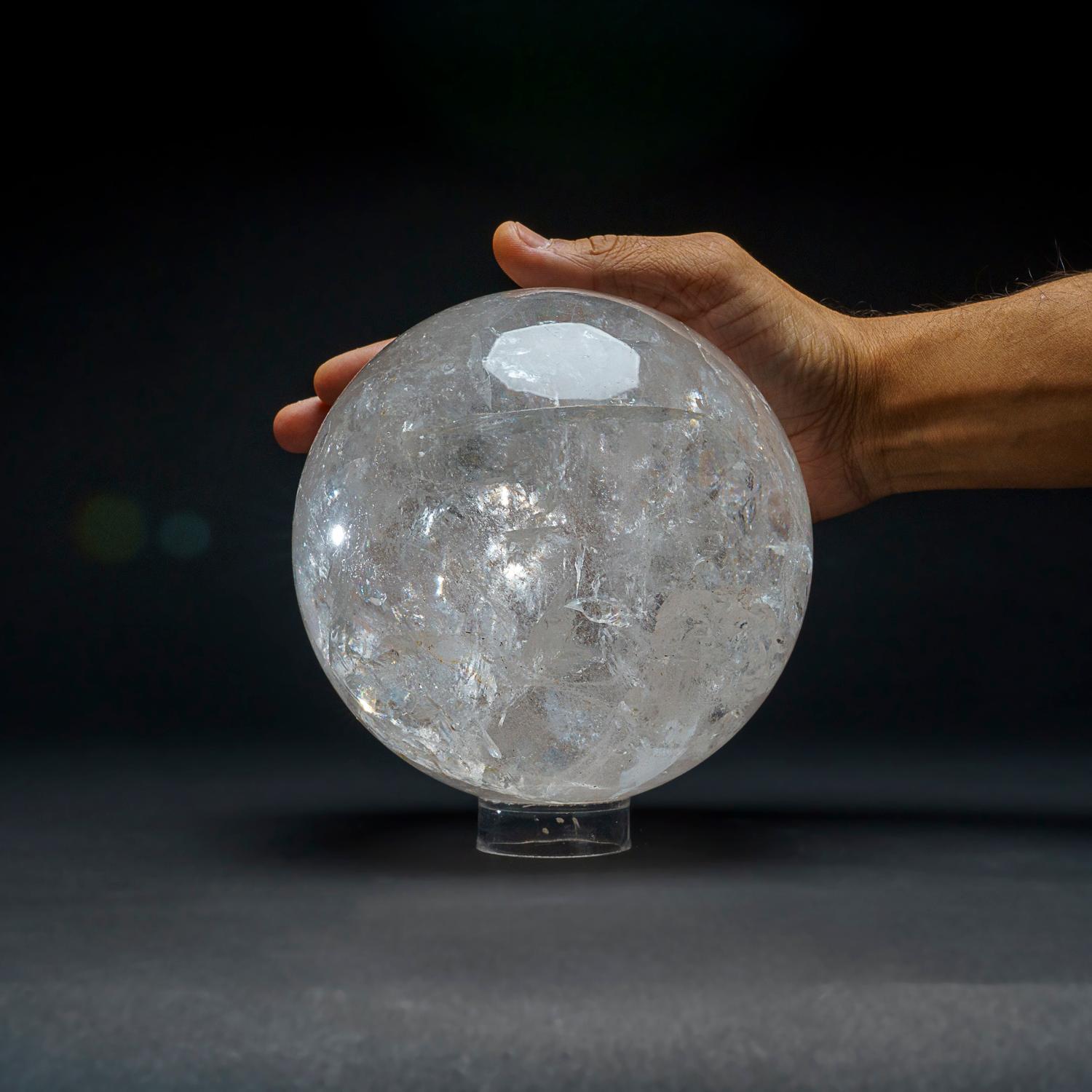Other Large Genuine Polished Clear Quartz Sphere from Brazil (10 lbs) For Sale