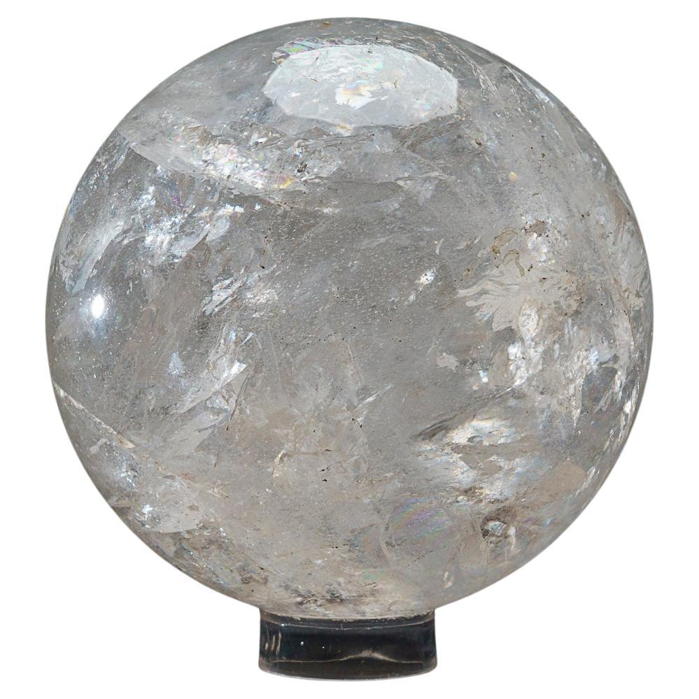 Large Genuine Polished Clear Quartz Sphere from Brazil (10 lbs) For Sale