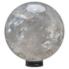 Grande sphère de quartz poli transparent authentique du Brésil (10 livres)