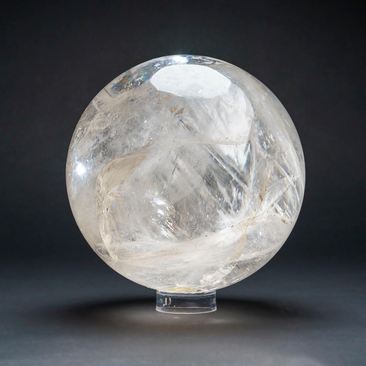 Brasiliano Grande sfera di quarzo chiaro autentico lucidato dal Brasile (16 libbre) in vendita