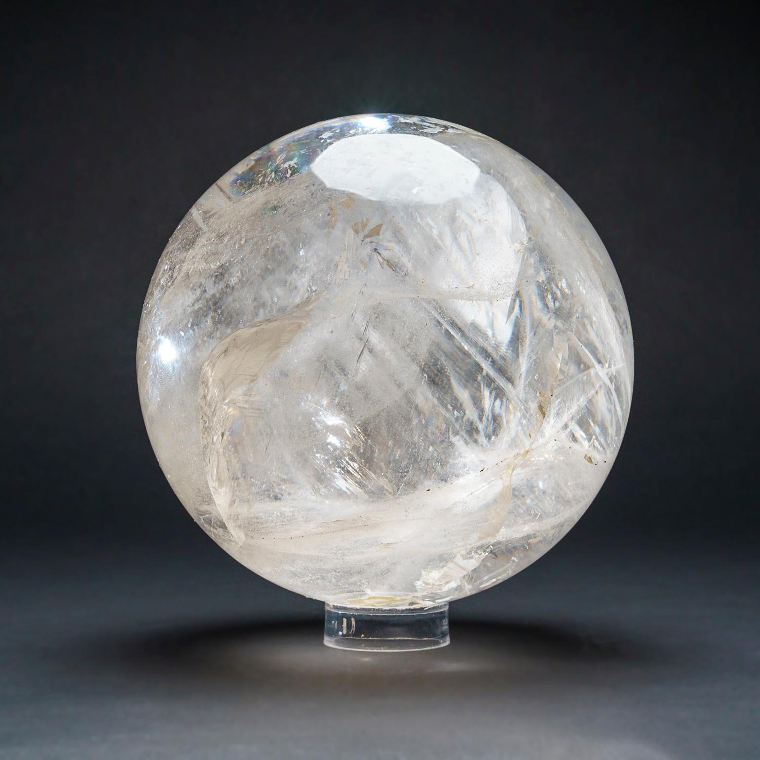 Brazilian Large Genuine Polished Clear Quartz Sphere from Brazil (16 lbs) For Sale