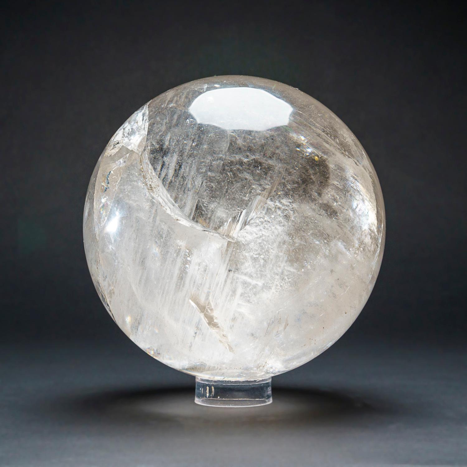 Large Genuine Polished Clear Quartz Sphere from Brazil (16 lbs) In New Condition For Sale In New York, NY