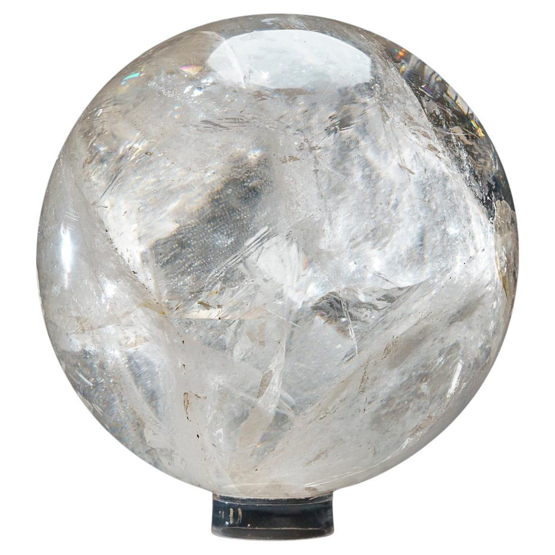 Large Genuine Polished Clear Quartz Sphere from Brazil (16 lbs) For Sale