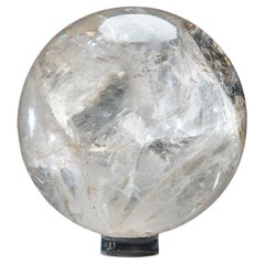 Grande sphère de quartz transparent et polie véritable du Brésil (16 livres)