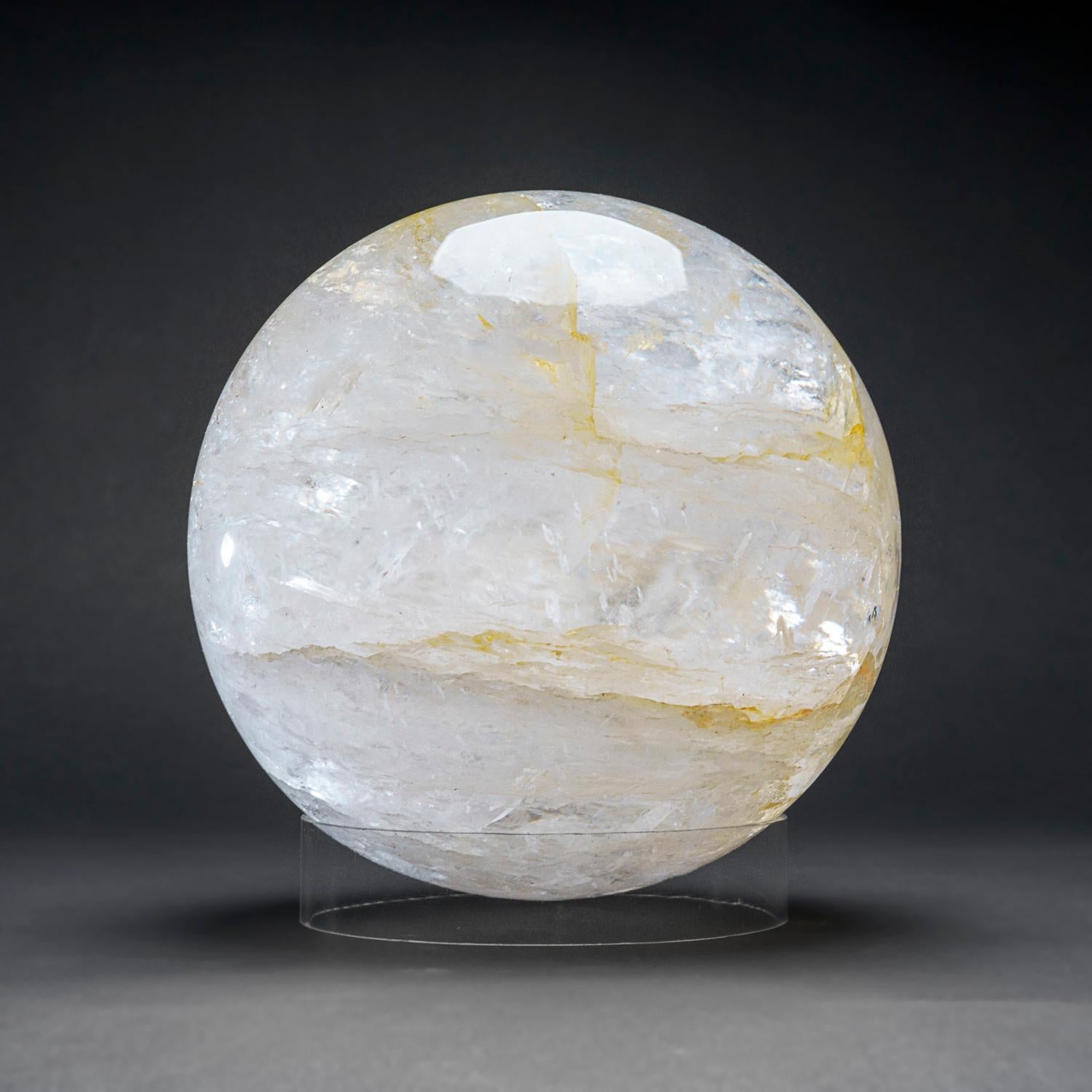 Brazilian Large Genuine Polished Clear Quartz Sphere from Brazil (34 lbs) For Sale