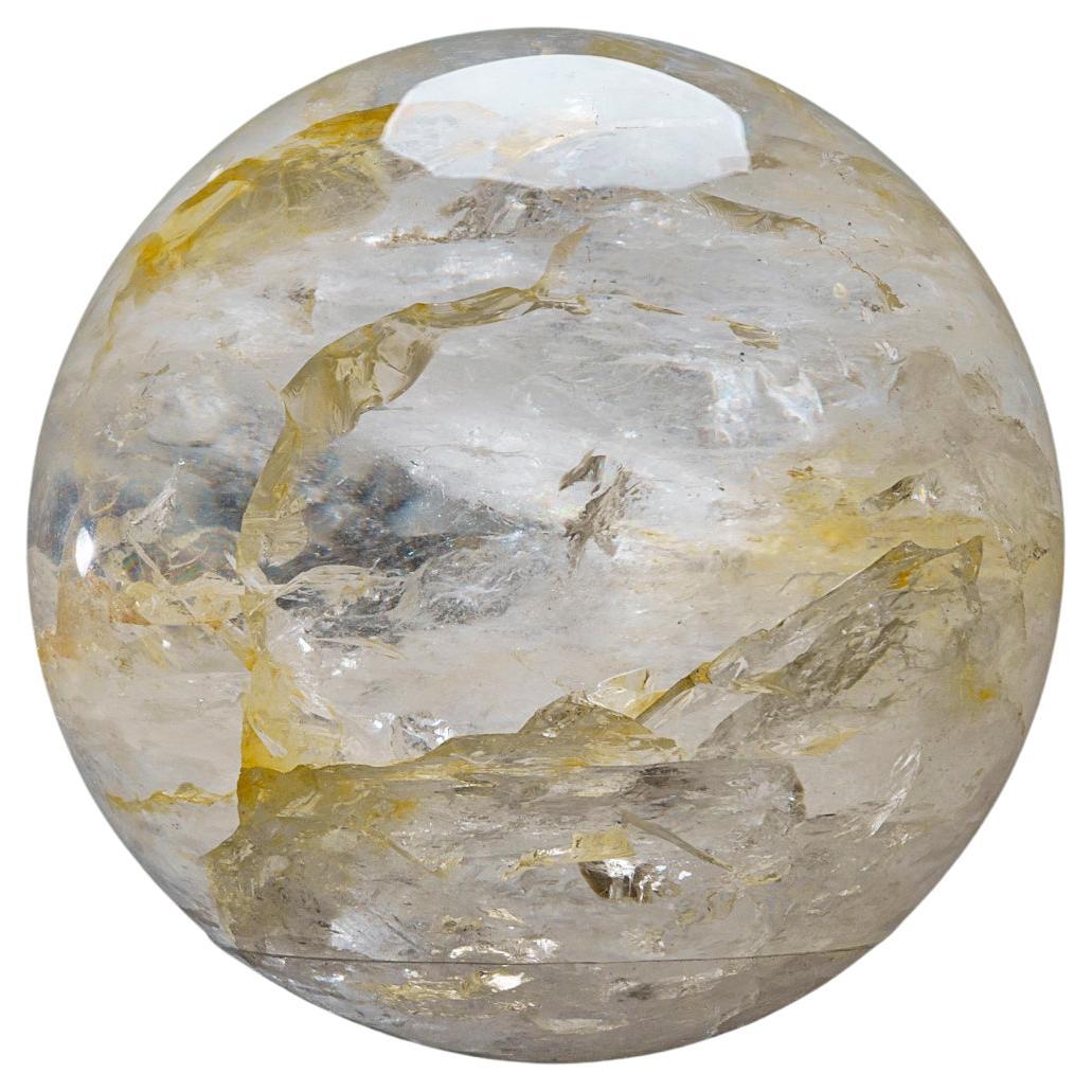 Grande sphère de quartz poli transparent authentique du Brésil (34 livres)