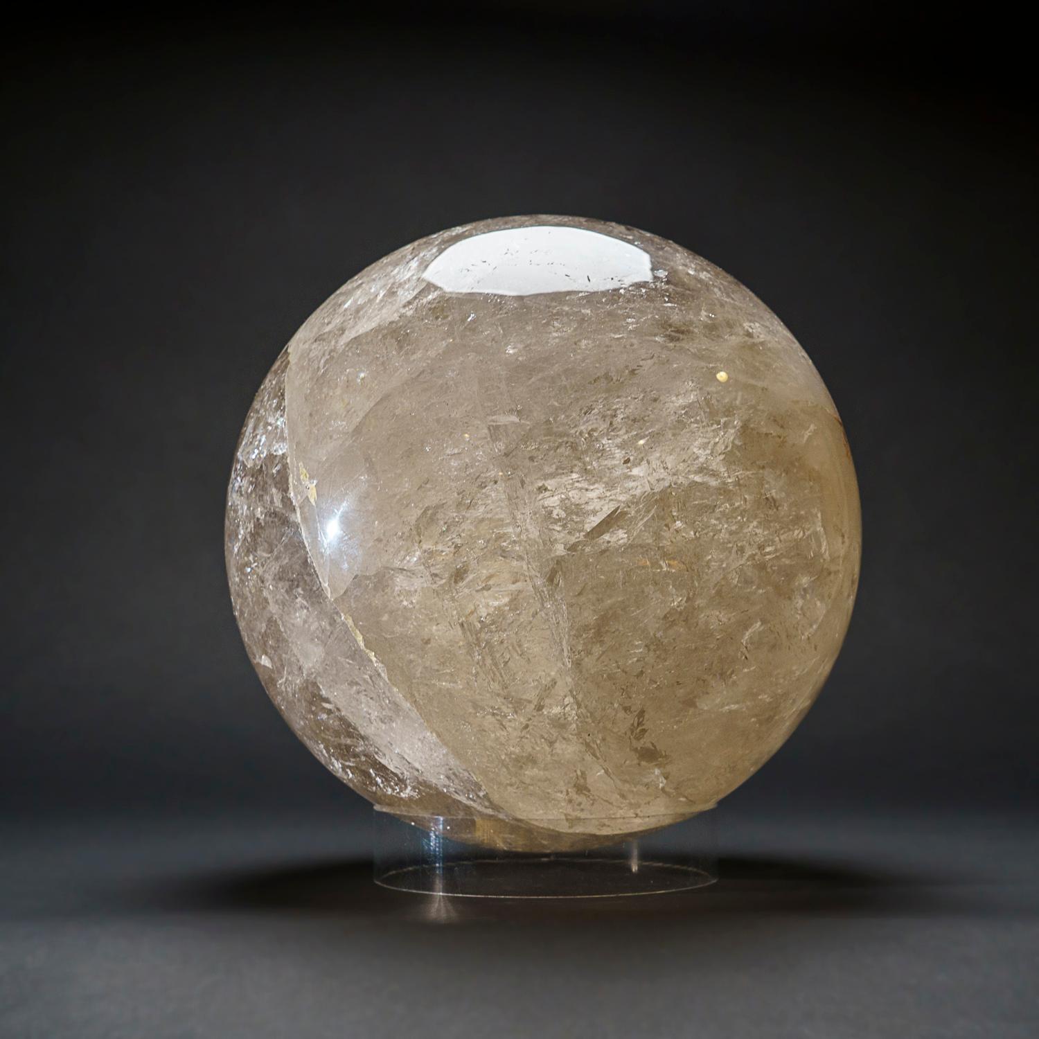 Large Genuine Polished Clear Quartz Sphere from Brazil (68 lbs) In New Condition For Sale In New York, NY