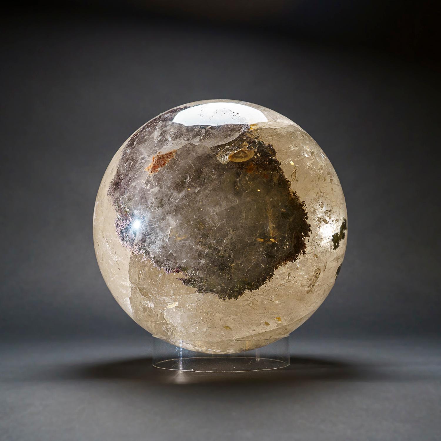 Autre Grande sphère de quartz poli transparent authentique du Brésil (68 livres) en vente