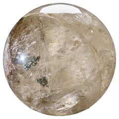Grande sphère de quartz poli transparent authentique du Brésil (68 livres)
