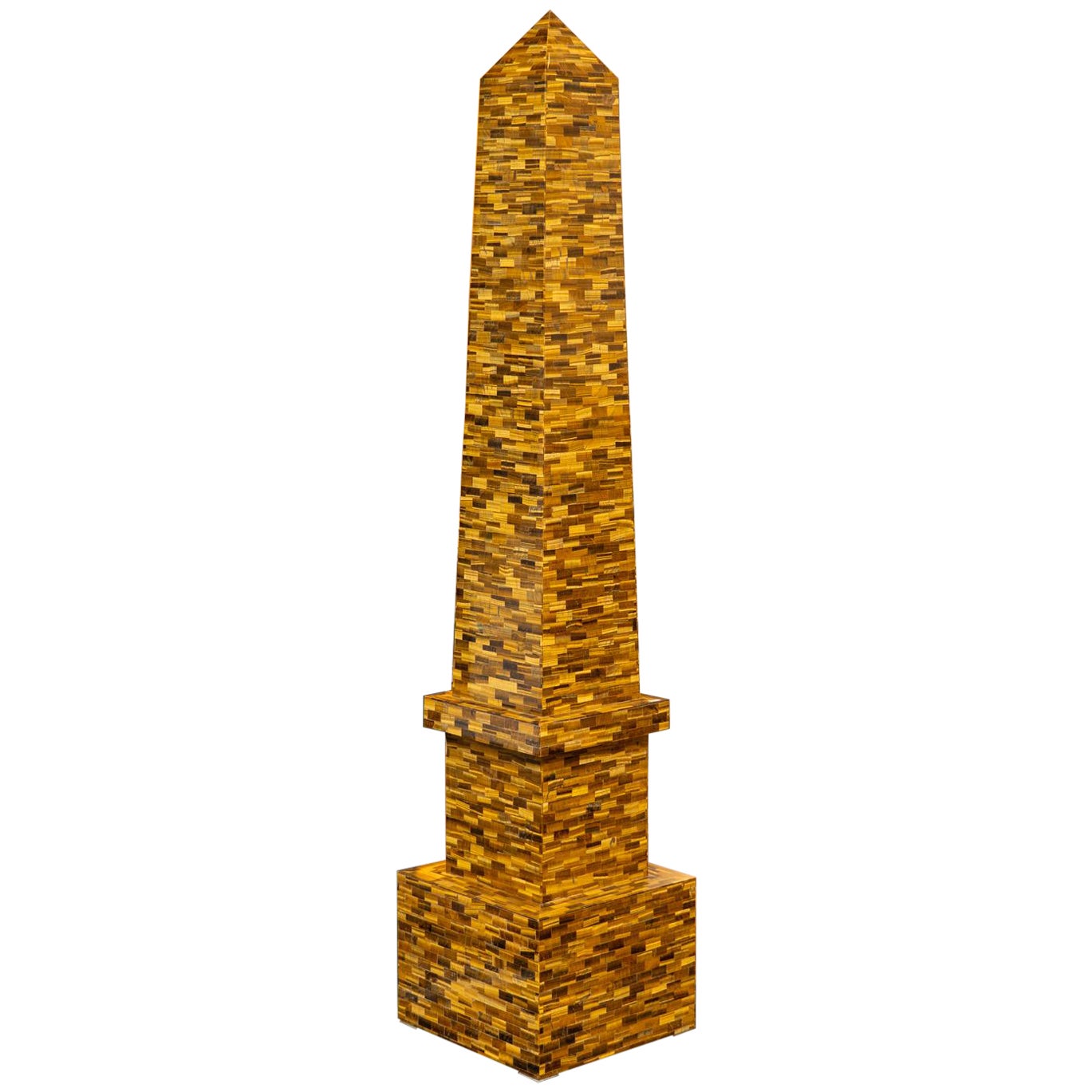 Gran Obelisco de Ojo de Tigre Pulido Genuino (74")