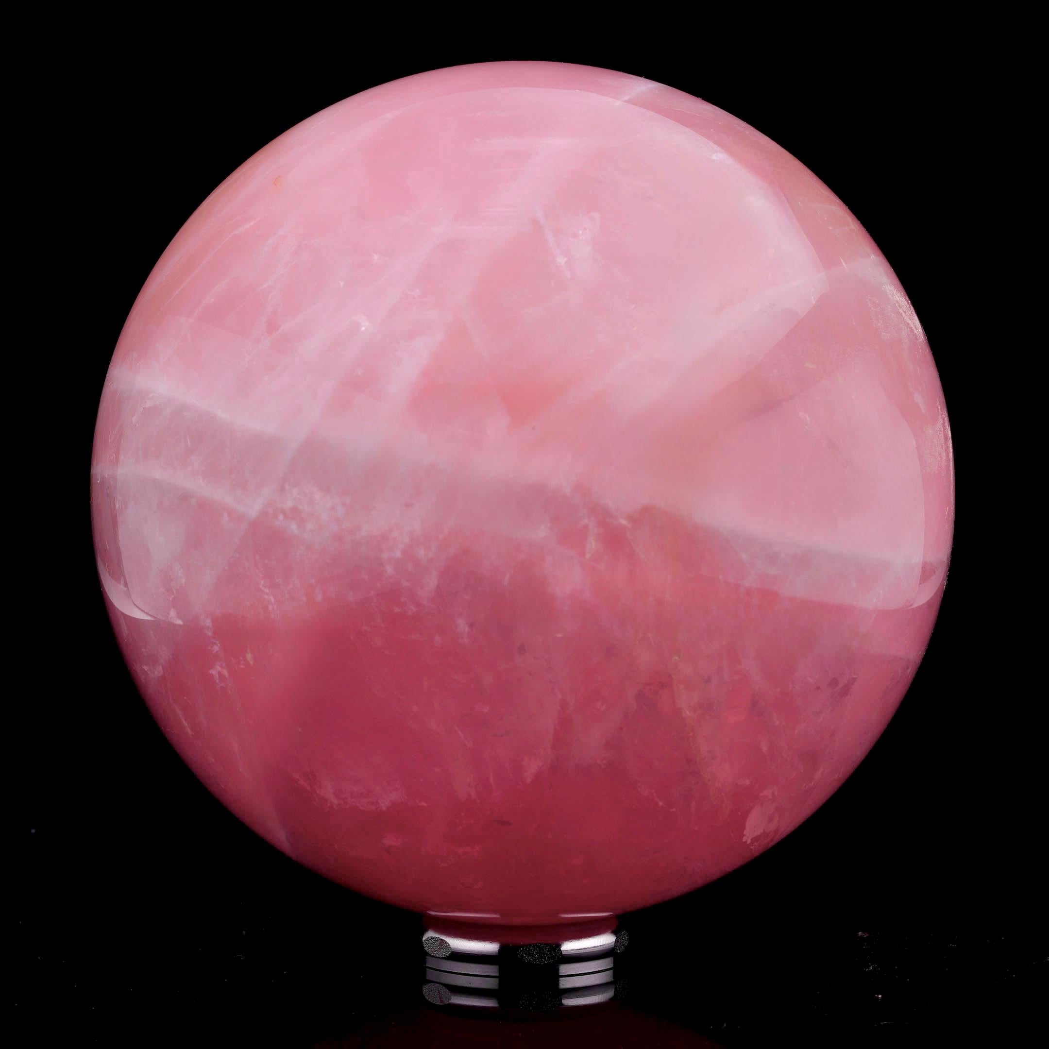Polished Large Genuine Rose Quartz Sphere For Sale