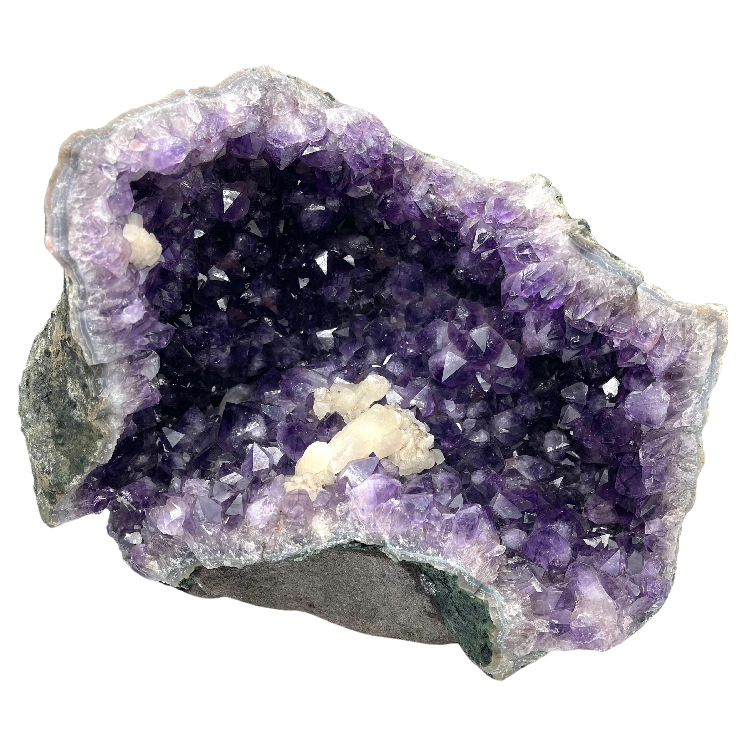 Large geode amethyste with quartz from Morvan France 46lbs 21kg For Sale